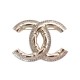 NEUF BROCHE CHANEL LOGO CC MATELASSE & STRASS AB2972 METAL DORE NEW BROOCH 540€