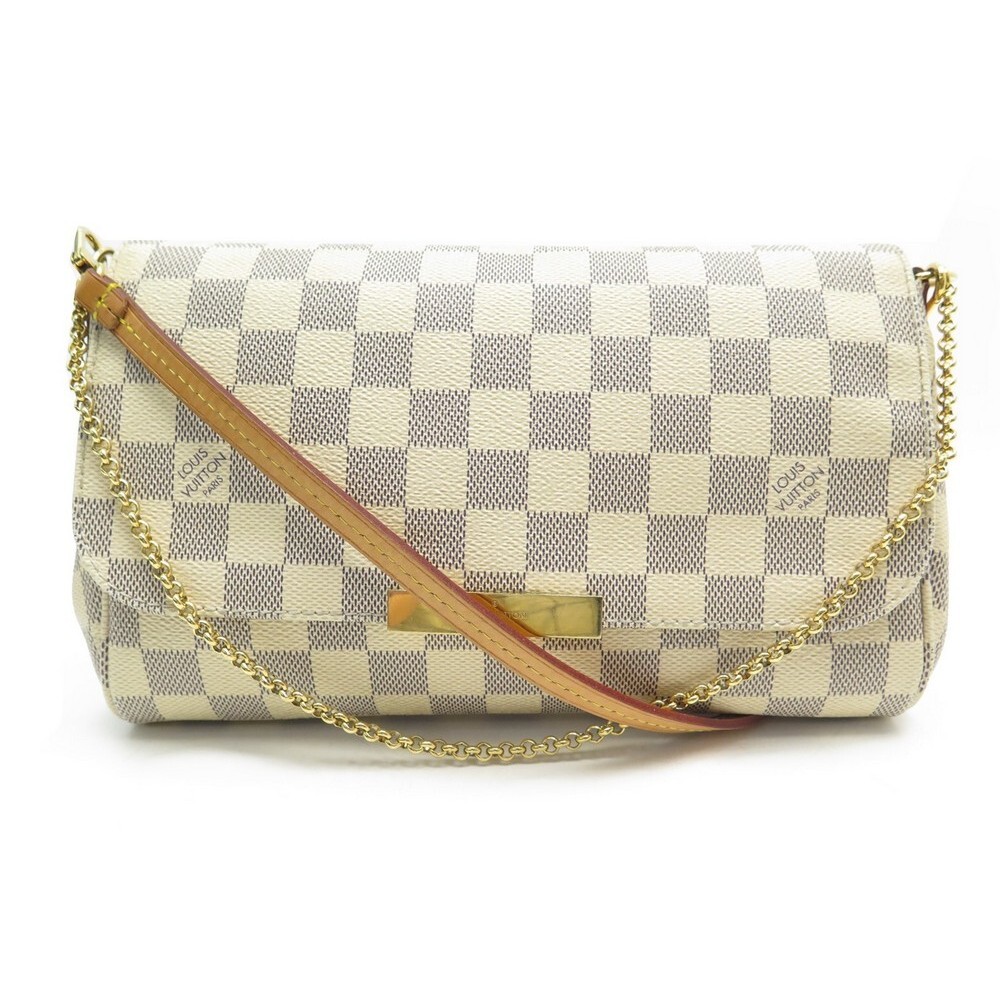 LOUIS VUITTON Louis Vuitton Damier Azur Favorite MM Clutch Bag Chain  Shoulder N41275