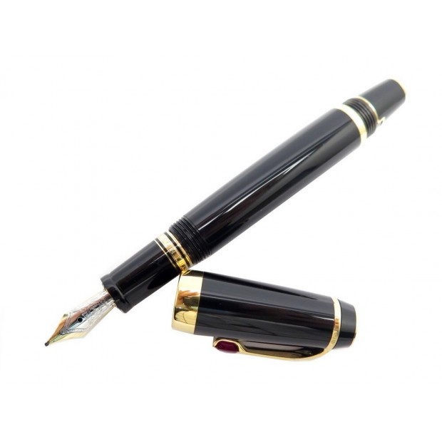 NEUF STYLO PLUME MONTBLANC BOHEME ROUGE 3665 RESINE NOIR CARTOUCHES PEN 635€