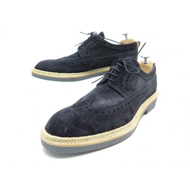 NEUF CHAUSSURES LOUIS VUITTON DERBY CAMPUS 8.5 42.5 EN DAIM BLEU NEW SHOES 850€