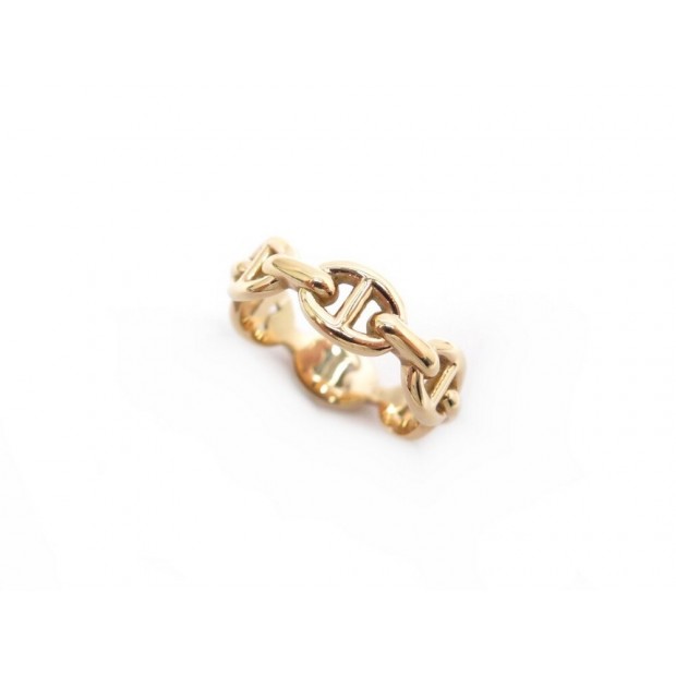 NEUF BAGUE HERMES CHAINE D'ANCRE ENCHAINEE 50 OR ROSE 18K + BOITE NEW RING 1590€