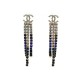 NEUF BOUCLES D'OREILLES CHANEL PENDANTES LOGO CC STRASS EGYPT 2019 EARRINGS 905€