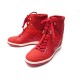 CHAUSSURES LOUIS VUITTON CLIFF 35.5 BASKETS A TALONS COMPENSES CUIR ROUGE 790€