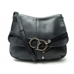 SAC A MAIN CHRISTIAN DIOR BESACE BANDOULIERE EN CUIR NOIR LEATHER HANDBAG 1800€