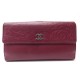 PORTEFEUILLE CHANEL CAMELIA EN CUIR BORDEAUX PORTE MONNAIE LEATHER WALLET 1050€