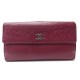 PORTEFEUILLE CHANEL CAMELIA EN CUIR BORDEAUX PORTE MONNAIE LEATHER WALLET 1050€