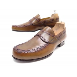CHAUSSURES BERLUTI MOCASSINS 8 42 EN CUIR MARRON LEATHER LOAFERS SHOES 1750€