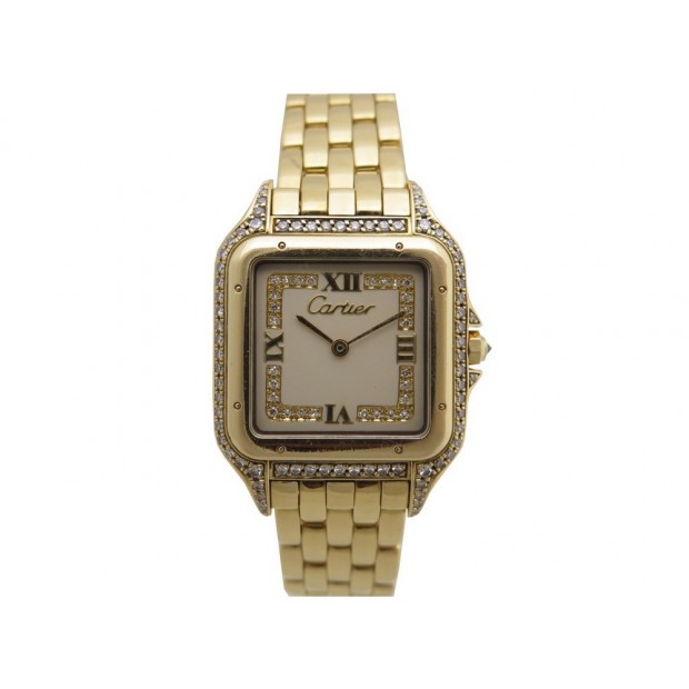  MONTRE CARTIER PANTHERE OR 18K ET DIAMANTS QUARTZ 