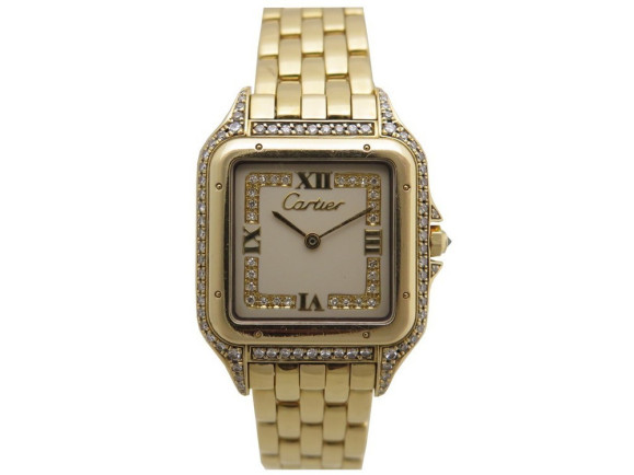 montre cartier panthere 883969 or 18k 5 rangs diamants