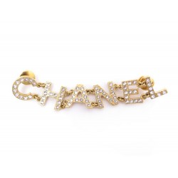 NEUF BROCHE CHANEL AB3377 LETTRES EN METAL DORE & STRASS NEW BROOCH 760€