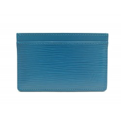 NEUF PORTE CARTES LOUIS VUITTON SIMPLE CUIR EPI BLEU CYAN BOITE CARD HOLDER 175€