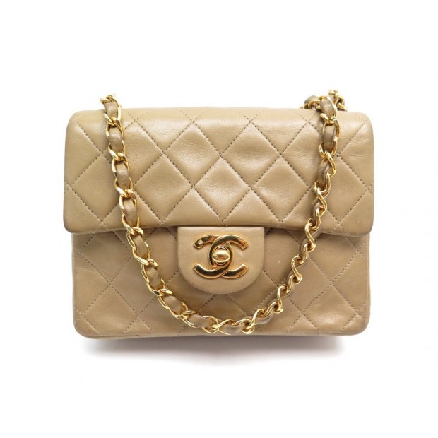 SAC A MAIN CHANEL MINI TIMELESS BANDOULIERE EN CUIR BEIGE LEATHER HANDBAG 3600€