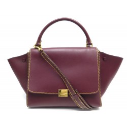 SAC A MAIN CELINE TRAPEZE MM EN CUIR BORDEAUX LEAHER HAND BAG PURSE 2500€