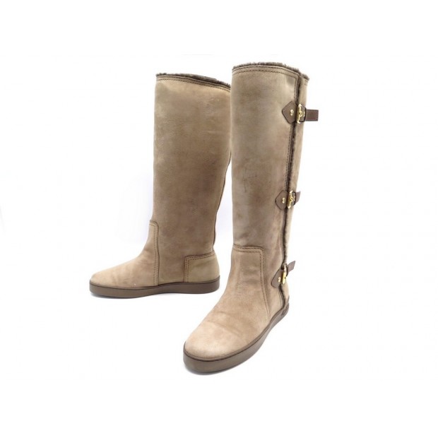 NEUF CHAUSSURES LOUIS VUITTON BOTTES 38.5 FOURREES MOUTON SHEEPSKIN BOOTS 1000€