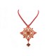 NEUF COLLIER LALIQUE IRENE PENDENTIF 48 CM EN EMAIL ROUGE +ECRIN ENAMEL NECKLACE