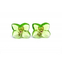 BOUCLES D'OREILLES BACCARAT HORTENSIA CRISTAL OLIVINE OR JAUNE 18K EARRINGS 545€