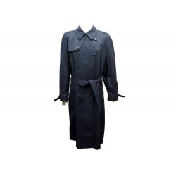 VINTAGE MANTEAU BURBERRYS TRENCH LONG XL 56 EN COTON BLEU IMPERMEABLE COAT 1550€