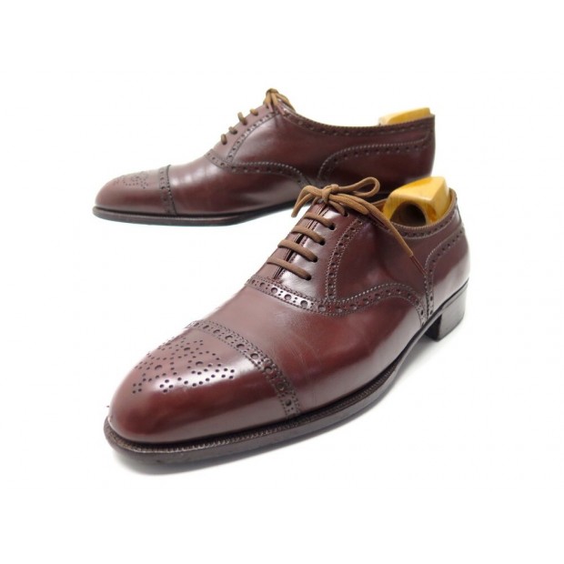 CHAUSSURES JOHN LOBB SUR MESURE RICHELIEU BOUT FLEURI 41 CUIR MARRON SHOES 7165€