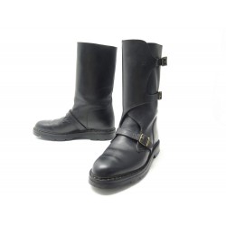 CHAUSSURES JOHN LOBB BOTTES A BOUCLE MOTARD CUTLER 7 41 EN CUIR NOIR BOOTS 1690€