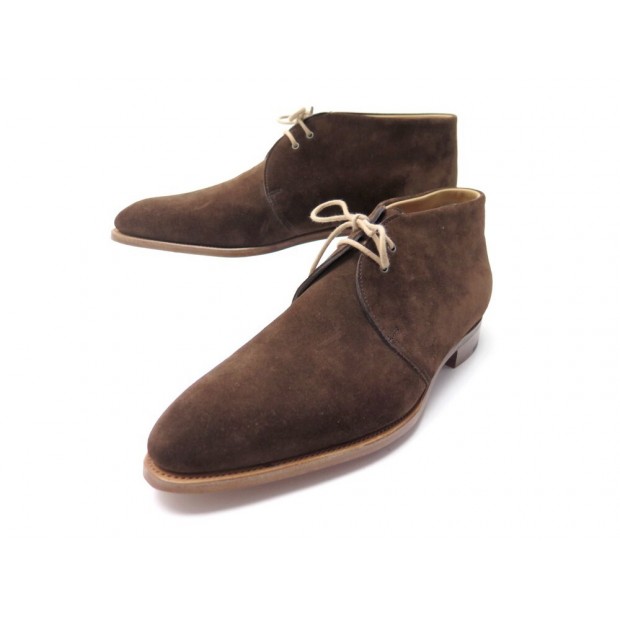 NEUF CHAUSSURES JOHN LOBB BOTTINES CHUKKA LOXTON 7E 41 DAIM MARRON BOITE 1205€