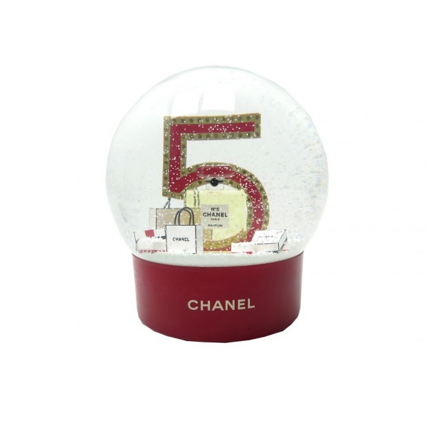 NEUF BOULE A NEIGE CHANEL PARFUM NUMERO 5 GRAND MODELE ROUGE RECHARGEABLE USB