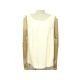 NEUF HAUT CHANEL DEBARDEUR P45519 T50 XXL EN SOIE BEIGE NEW SILK TOP 1590€