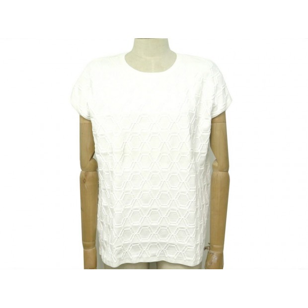 NEUF HAUT CHANEL TSHIRT P53302 T48 XL EN COTON BLANC NEW WHITE COTTON TOP 1500€