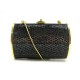 SAC POCHETTE JUDITH LEIBER BANDOULIERE EN STRASS NOIR ET METAL DORE POUCH 1300€