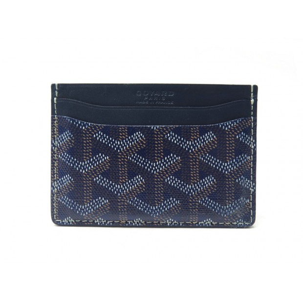 NEUF PORTE CARTES GOYARD SAINT SULPICE EN TOILE CUIR BLEU BOITE CARD HOLDER 340€