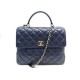 NEUF SAC A MAIN CHANEL TRENDY CC LARGE A92237 BANDOULIERE EN CUIR BLEU BAG 5500€