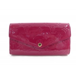 NEUF PORTEFEUILLE LOUIS VUITTON SARAH CUIR MONOGRAM VERNIS FUSHIA WALLET 645€