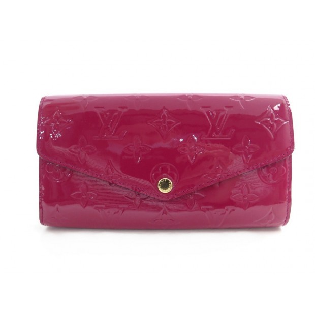 NEUF PORTEFEUILLE LOUIS VUITTON SARAH CUIR MONOGRAM VERNIS FUSHIA WALLET 645€