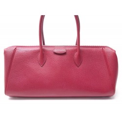 SAC A MAIN HERMES PARIS BOMBAY 35 EN CUIR COURCHEVEL ROUGE LEATHER HAND BAG