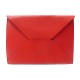 PORTEFEUILLE HERMES ENVELOPPE POCHETTE EN CUIR CHEVRE MYSORE ROUGE POUCH 1285€