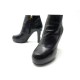 CHAUSSURES CHANEL BOTTINES G29228 37.5 EN CUIR NOIR LEATHER BOOTS SHOES 1350€