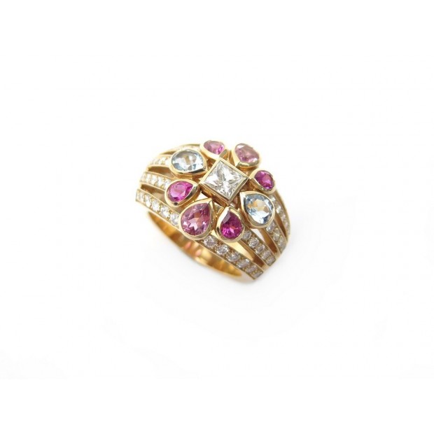 BAGUE CHANEL BAUMER T54 OR ROSE DIAMANTS AIGUES MARINES TOURMALINES RING 16000€