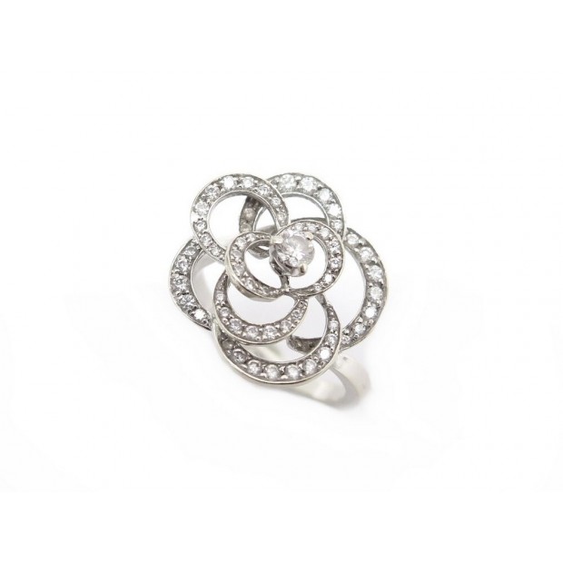 BAGUE CHANEL FIL DE CAMELIA MM J2579 T55 OR BLANC 18K & DIAMANTS GOLD RING 7400€