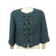 NEUF VESTE CHANEL P44384 M 40 EN TWEED DE LAINE MELANGEE BLEU JACKET VEST 4200€