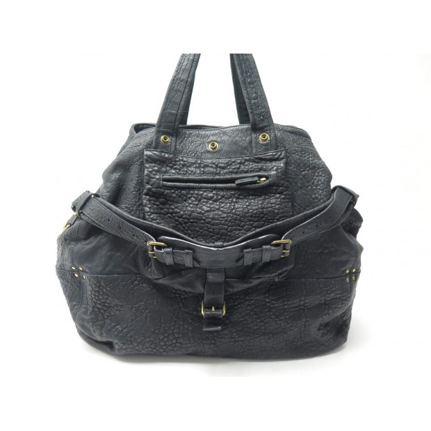 SAC A MAIN JEROME DREYFUSS BILLY L CABAS EN CUIR BLEU MARINE HAND BAG 620€