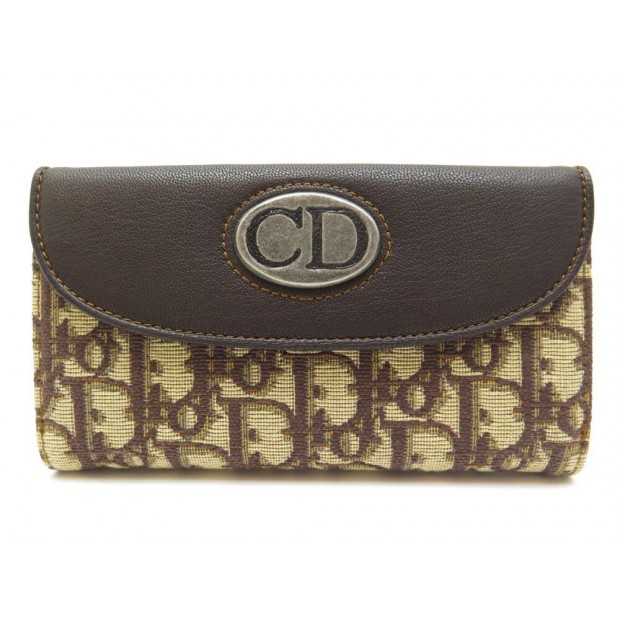 NEUF PORTEFEUILLE CHRISTIAN DIOR TOILE MONOGRAMME OBLIQUE + BOITE WALLET 550€