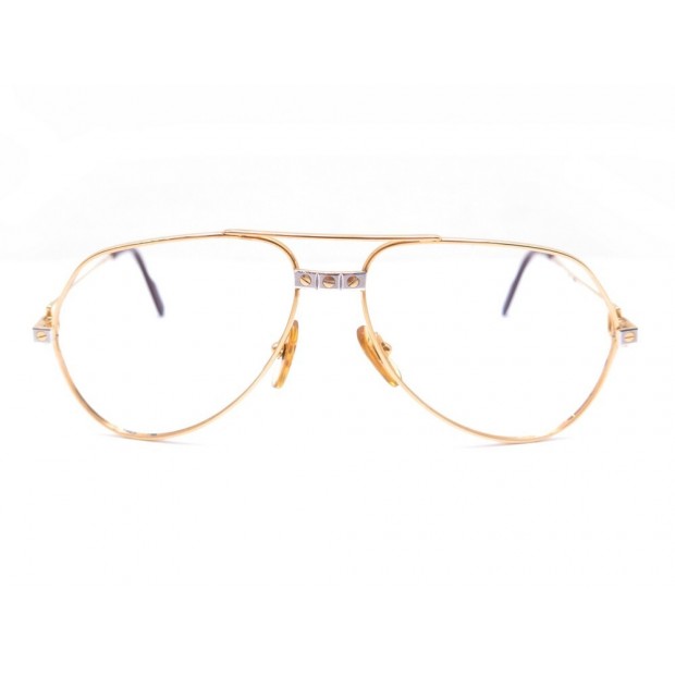 VINTAGE LUNETTES CARTIER SANTOS 5614 PLAQUE OR DORE + BOITE GOLD GLASSES 890€