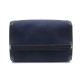 NEUF TROUSSE DE TOILETTE HERMES VICTORIA TOILE & CUIR BLEU POCHETE POUCH BAG