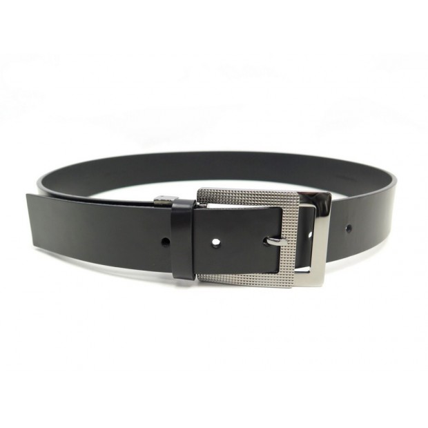 NEUF CEINTURE DUPONT 7391940 TAILLE 80 EN CUIR NOIR +BOITE NEW LEATHER BELT 250€