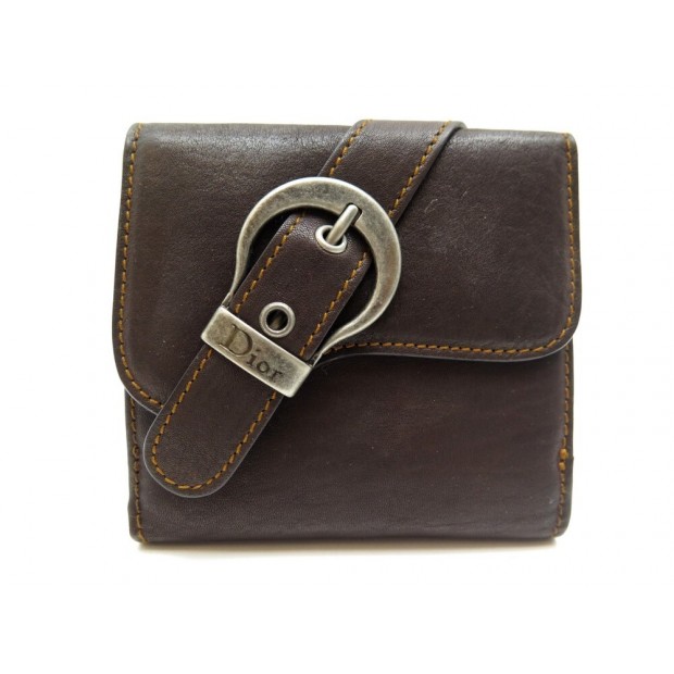 NEUF PORTEFEUILLE CHRISTIAN DIOR GAUCHO CUIR MARRON NEW LEATHER WALLET 440€