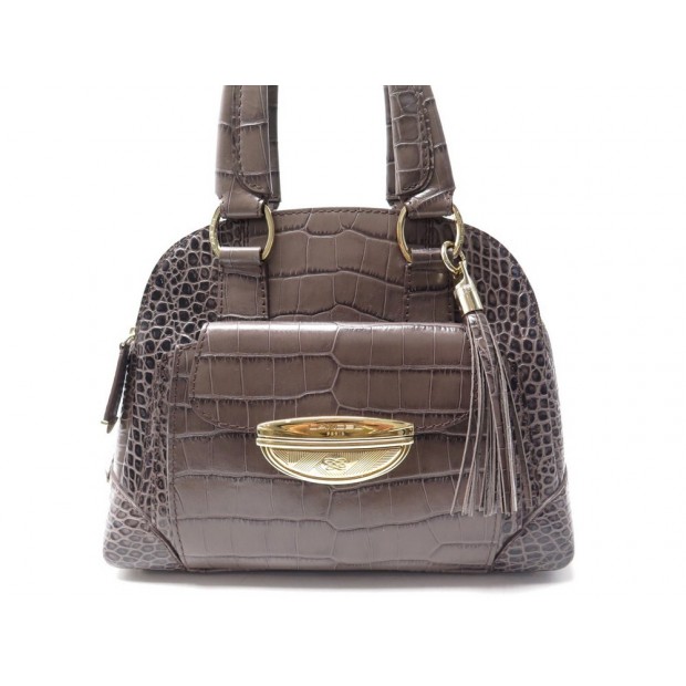 SAC A MAIN LANCEL ADJANI PM EN CUIR FACON CROCO TAUPE SHOULDER HAND BAG 990€