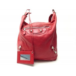 SAC A MAIN BALENCIAGA GIANT DAY BAG 285437 CUIR ROUGE RED LEATHER HAND BAG 1495€