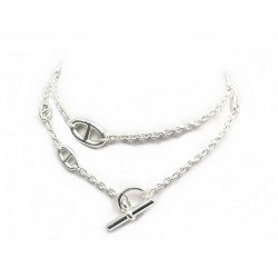 COLLIER HERMES SAUTOIR FARANDOLE 80 H104570B ARGENT MASSIF +BOITE NECKLACE 1030€