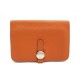 PORTEFEUILLE HERMES DOGON COMPACT EN CUIR TOGO ORANGE PORTE MONNAIE WALLET 1260€