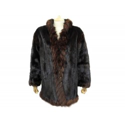 VINTAGE MANTEAU YVES SAINT LAURENT M 40 EN FOURRURE DE VISON MARRON MINK FUR