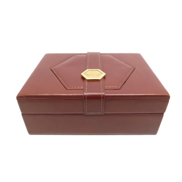 BOITE POUR MONTRE ROLEX OYSTER QUARTZ 55.00.01 EN CUIR MARRON WATCH BOX